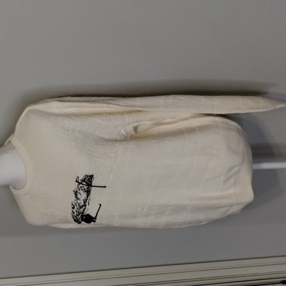 Cypress links golf sweater men's size medium cream golf logo 100% cotton - Picture 2 of 7